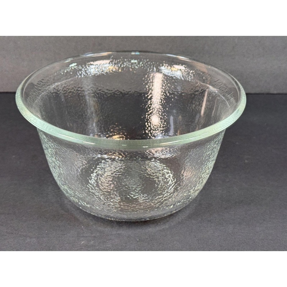 Vintage GE General Electric Clear Pebbled Glass Mixing Bowl Textured 7.25" Mixer